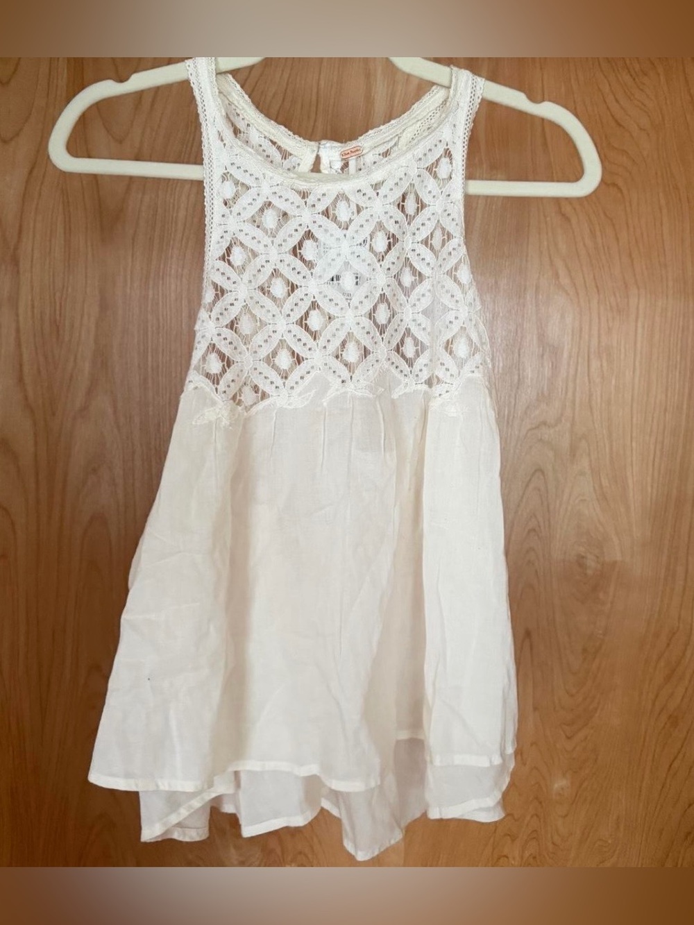 Free People White wandering light Crochet top